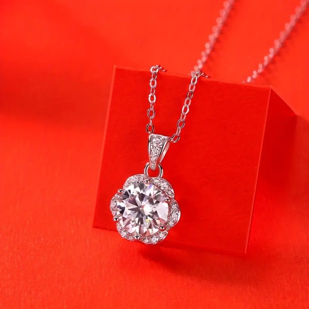 🔥CERTIFIED 2 CT DIAMOND NECKLACE LAB CREATED MOISSANITE DIAMOND